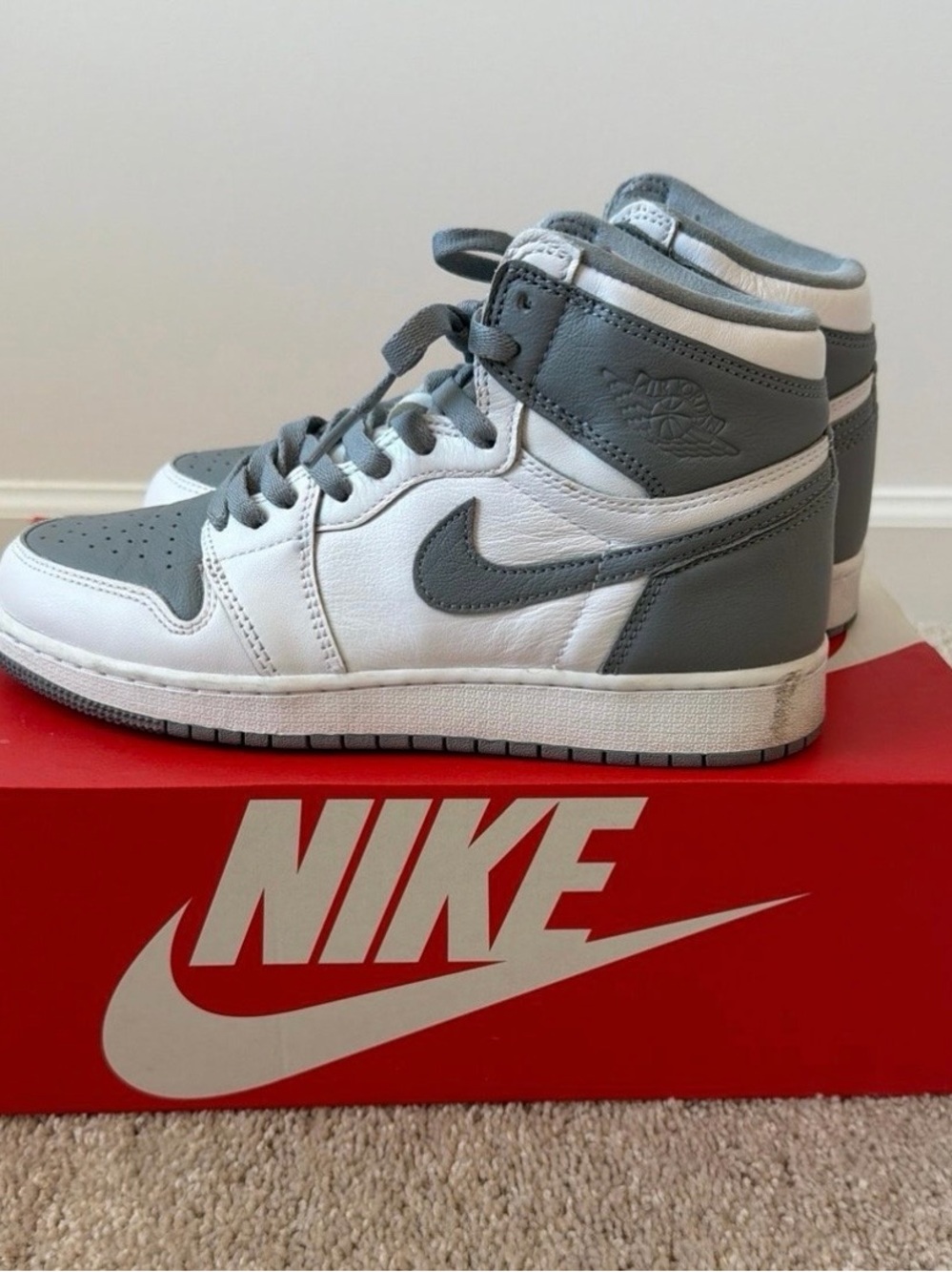 Nike Kids High-Top Sneakers - White & Gray